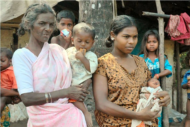 three generations of Indian slum dwellers