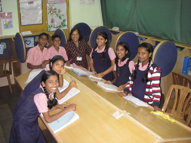 Indian school children in class